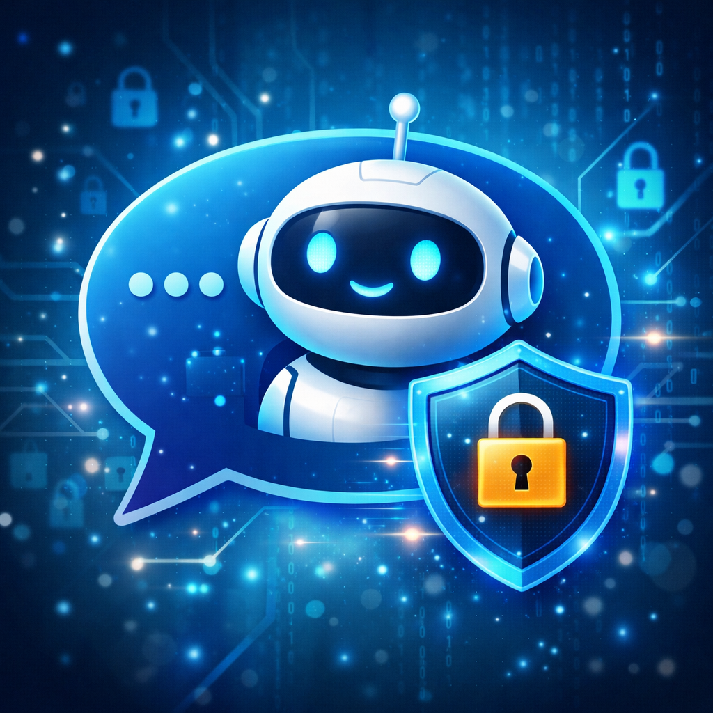 Chatbot privacy shield illustration
